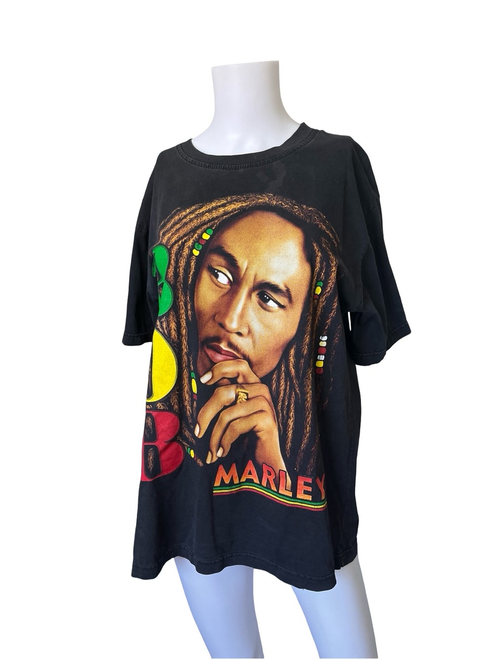 Vintage Bob Marley Graphic T-shirt Two Sided Cotton Hot Eagle Mens Size Medium